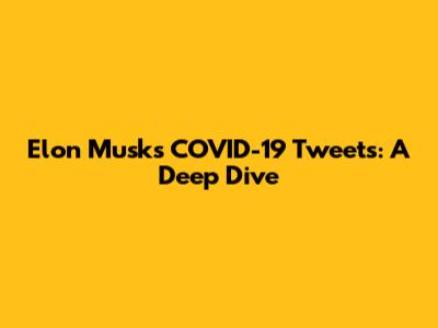 Elon Musk's COVID-19 Tweets: A Deep Dive