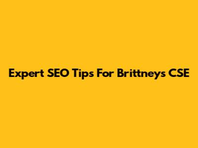 Expert SEO Tips For Brittney's CSE