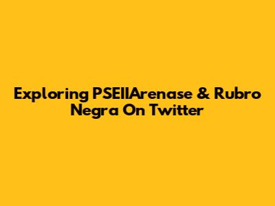 Exploring PSEIIArenase & Rubro Negra On Twitter
