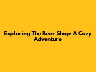 Exploring The Bear Shop: A Cozy Adventure