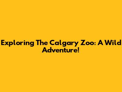 Exploring The Calgary Zoo: A Wild Adventure!