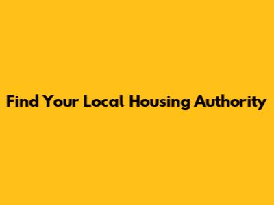 Find Your Local Housing Authority