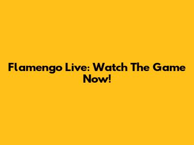 Flamengo Live: Watch The Game Now!