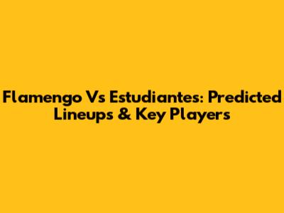Flamengo Vs Estudiantes: Predicted Lineups & Key Players