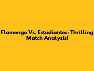 Flamengo Vs. Estudiantes: Thrilling Match Analysis!