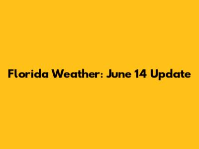 Florida Weather: June 14 Update