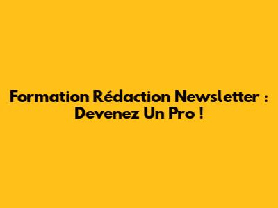 Formation Rédaction Newsletter : Devenez Un Pro !