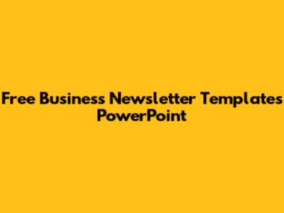 Free Business Newsletter Templates PowerPoint