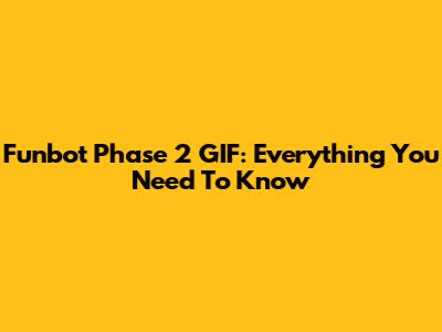 Funbot Phase 2 GIF: Everything You Need To Know