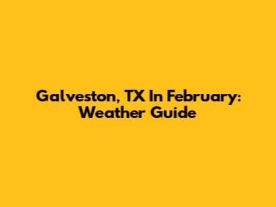 Galveston, TX In February: Weather Guide
