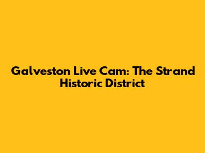 Galveston Live Cam: The Strand Historic District