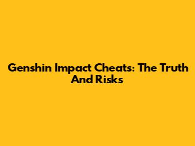 Genshin Impact Cheats: The Truth And Risks