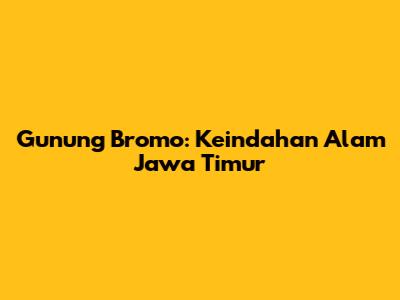 Gunung Bromo: Keindahan Alam Jawa Timur