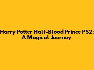 Harry Potter Half-Blood Prince PS2: A Magical Journey