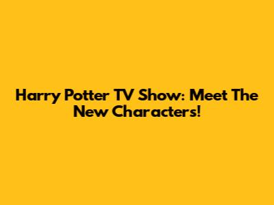 Harry Potter TV Show: Meet The New Characters!