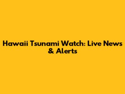 Hawaii Tsunami Watch: Live News & Alerts