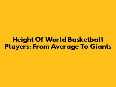 Height Of World Basketball Players: From Average To Giants