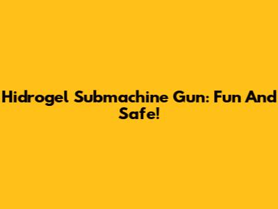 Hidrogel Submachine Gun: Fun And Safe!