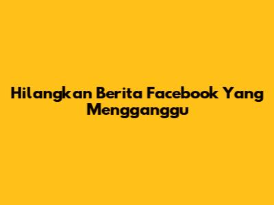Hilangkan Berita Facebook Yang Mengganggu