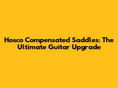 Hosco Compensated Saddles: The Ultimate Guitar Upgrade