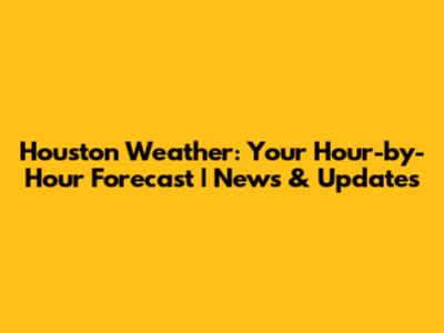 Houston Weather: Your Hour-by-Hour Forecast | News & Updates