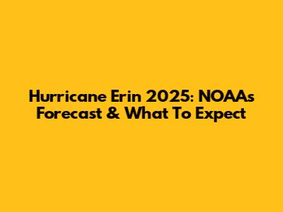 Hurricane Erin 2025: NOAA's Forecast & What To Expect