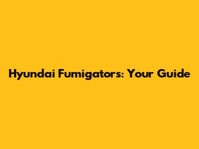 Hyundai Fumigators: Your Guide