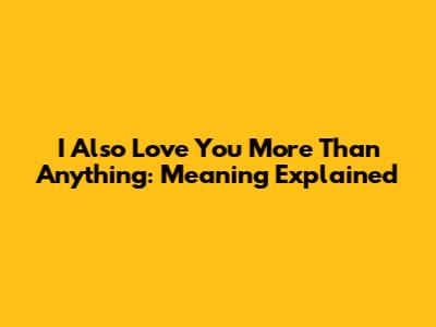 I Also Love You More Than Anything: Meaning Explained