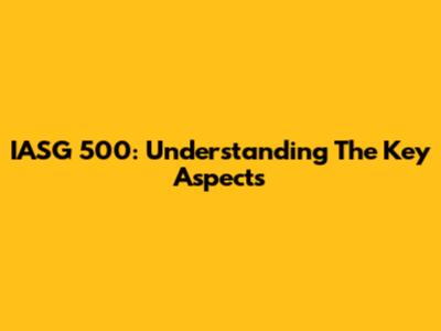 IASG 500: Understanding The Key Aspects
