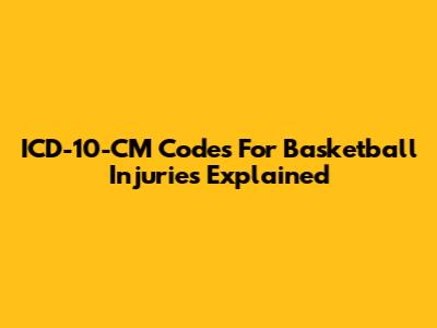 ICD-10-CM Codes For Basketball Injuries Explained