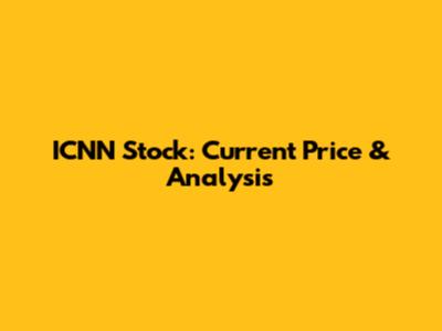 ICNN Stock: Current Price & Analysis
