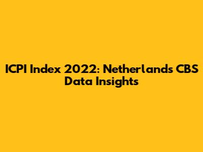 ICPI Index 2022: Netherlands CBS Data Insights
