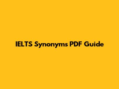 IELTS Synonyms PDF Guide