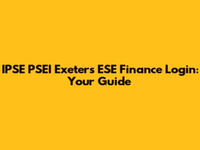 IPSE PSEI Exeters ESE Finance Login: Your Guide