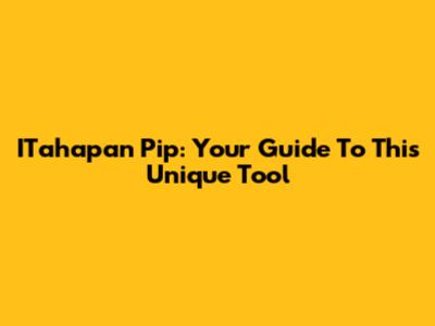 ITahapan Pip: Your Guide To This Unique Tool