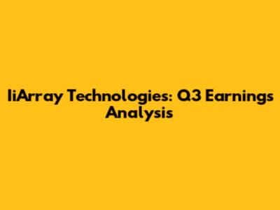 IiArray Technologies: Q3 Earnings Analysis