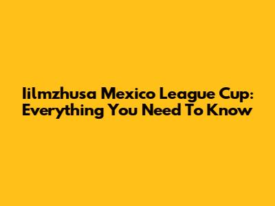 Iilmzhusa Mexico League Cup: Everything You Need To Know