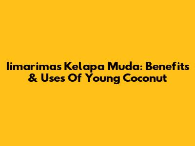 Iimarimas Kelapa Muda: Benefits & Uses Of Young Coconut