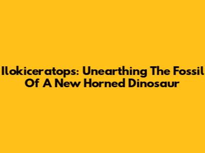 Ilokiceratops: Unearthing The Fossil Of A New Horned Dinosaur