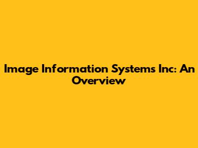Image Information Systems Inc: An Overview