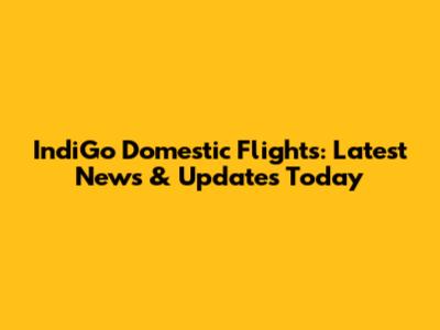 IndiGo Domestic Flights: Latest News & Updates Today