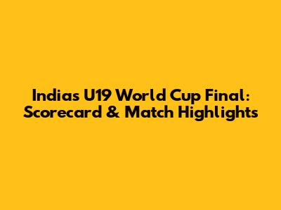 India's U19 World Cup Final: Scorecard & Match Highlights