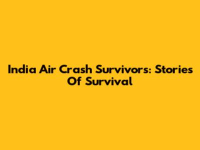India Air Crash Survivors: Stories Of Survival