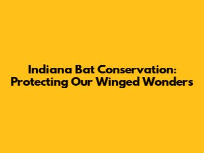Indiana Bat Conservation: Protecting Our Winged Wonders