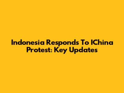 Indonesia Responds To IChina Protest: Key Updates