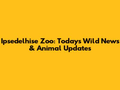 Ipsedelhise Zoo: Today's Wild News & Animal Updates