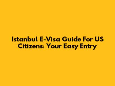 Istanbul E-Visa Guide For US Citizens: Your Easy Entry