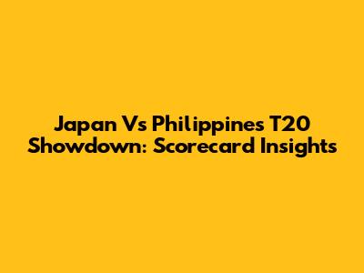 Japan Vs Philippines T20 Showdown: Scorecard Insights