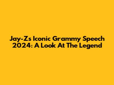Jay-Z's Iconic Grammy Speech 2024: A Look At The Legend
