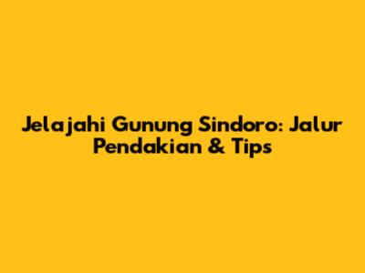 Jelajahi Gunung Sindoro: Jalur Pendakian & Tips